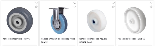 Колеса для медицинской техники и мебели